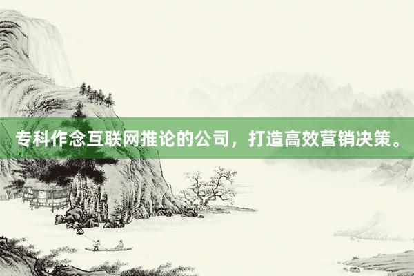 专科作念互联网推论的公司，打造高效营销决策。