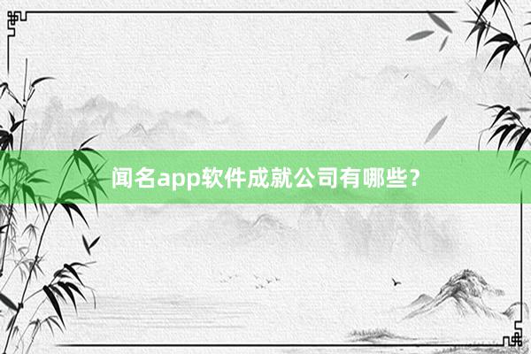 闻名app软件成就公司有哪些？